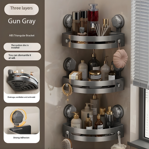 No-Drill Bathroom Corner Shelves