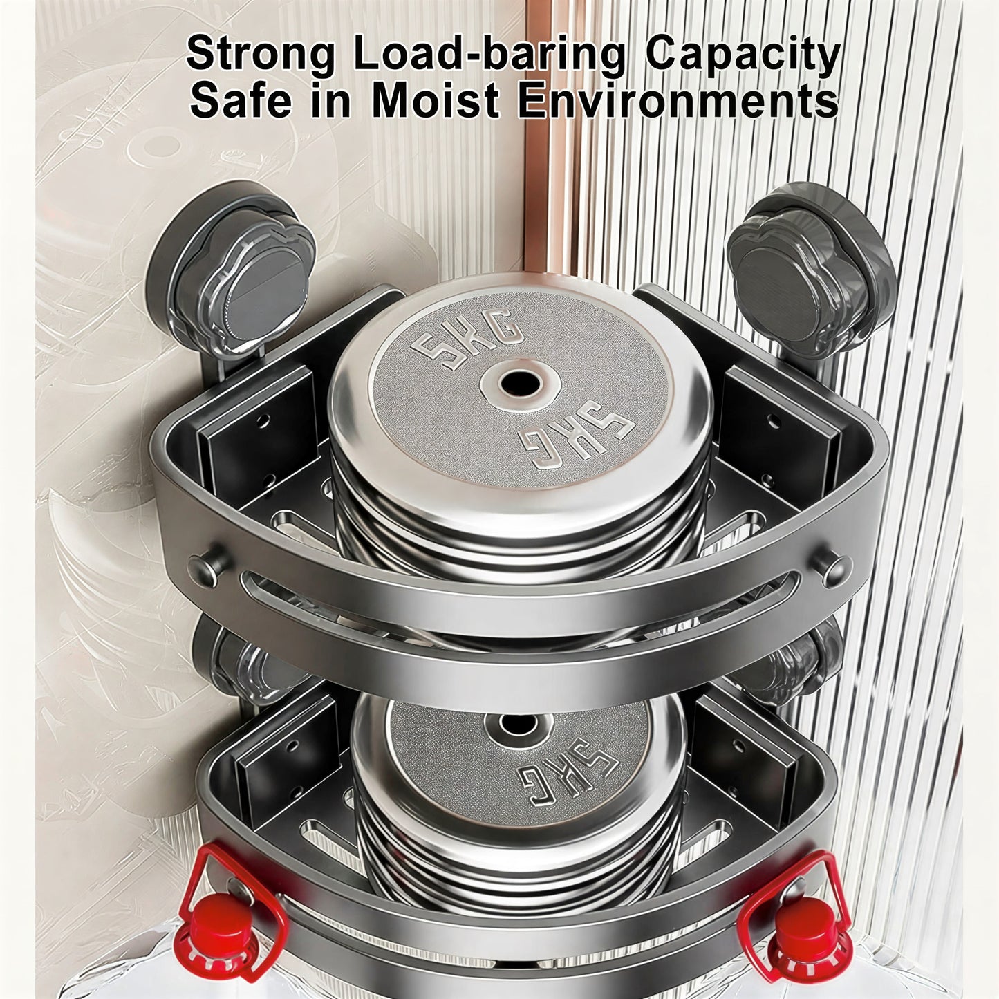 No-Drill Bathroom Corner Shelves