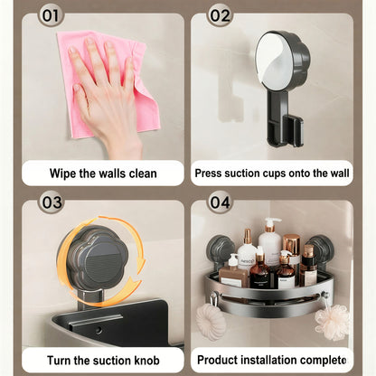 No-Drill Bathroom Corner Shelves